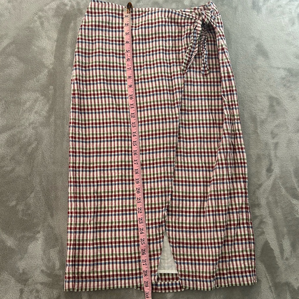 Madewell sarong midi gingham skirt - Picture 7 of 11